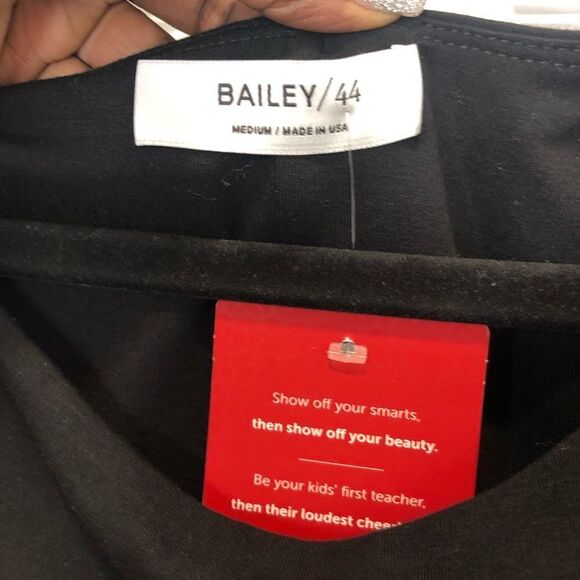 NWT Bailey 44 Evereve black short sleeve cutout shoulder dress, size medium - Picture 6 of 16